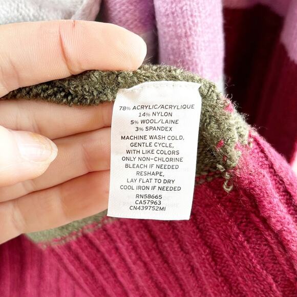 Caslon Long Sleeve Striped Colorblock Duster Open Cardigan Sweater Gray Small - Picture 4 of 5